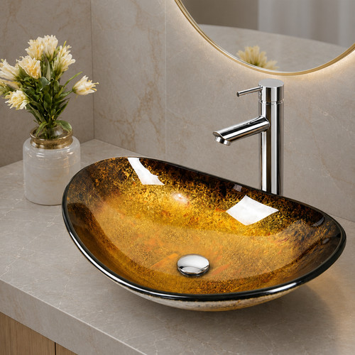 Bathroom sink glass wash basin - glass,