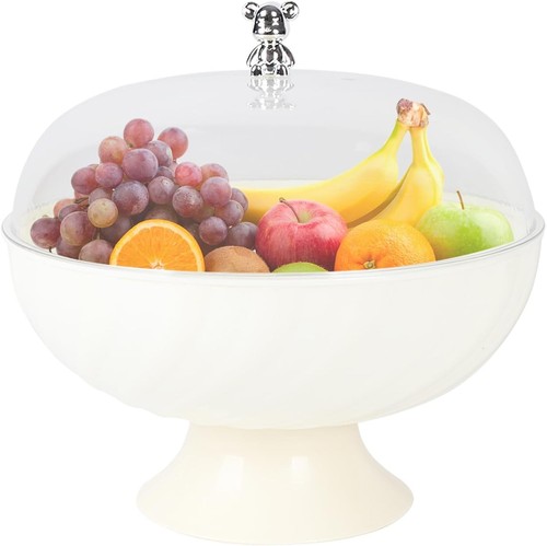 Clear fruit bowl with lid - bowl, 25cm