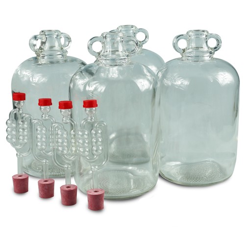 5ltr glass demijohns with - 4,