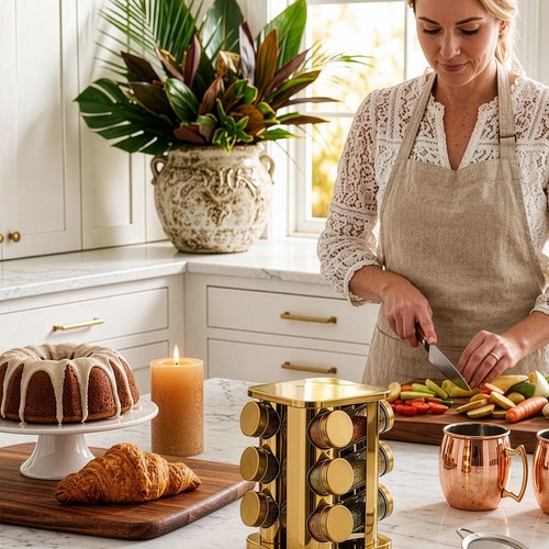 Rotating spice rack with - rack,