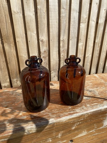 Brown amber glass - demijohns, 5